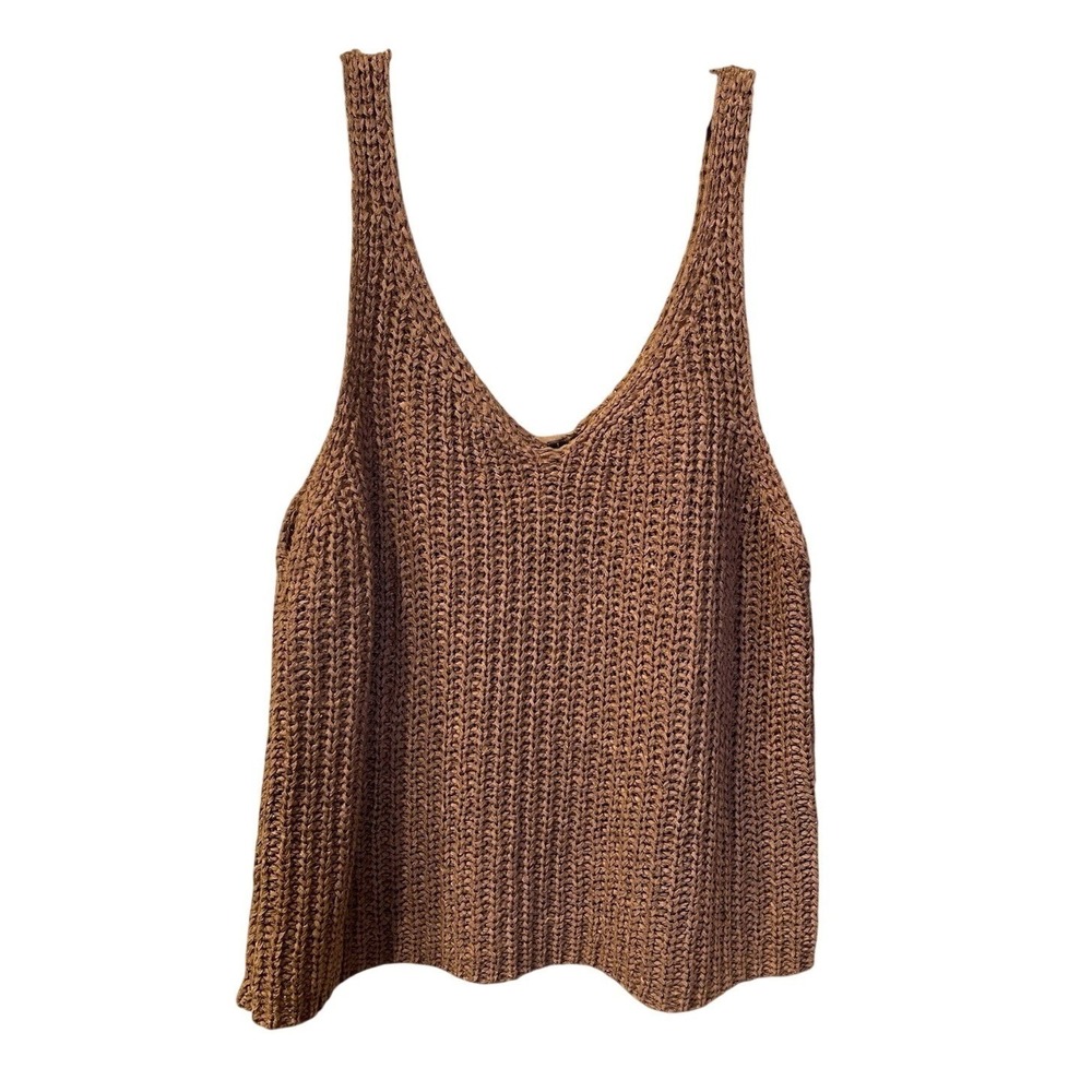 Moon & Madison Anthropologie Brown Tank Top Normcore Fisherman Women's Sz  Large
